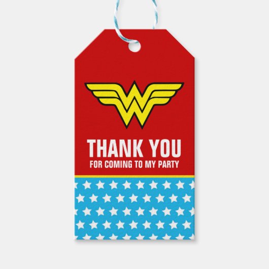 DC-strips | Logo Wonder Woman | Fijne verjaardag Cadeaulabel (Voorkant)