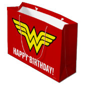 DC-strips | Logo Wonder Woman | Fijne verjaardag Large Cadeautasje (Achterkant Gekanteld)