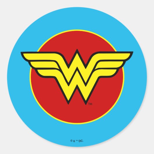 DC-strips | Logo Wonder Woman | Fijne verjaardag Ronde Sticker (Voorkant)