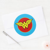 DC-strips | Logo Wonder Woman | Fijne verjaardag Ronde Sticker (Envelop)