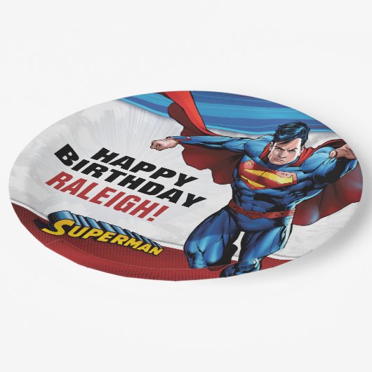 DC-strips | Superman - Birthday Papieren Bordje (Gekanteld)