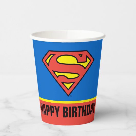 DC-strips | Superman Classic Logo - Birthday Papieren Bekers (Links)