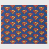 DC-strips | Superman | Grunge Black Logo Cadeaupapier (Vlak)