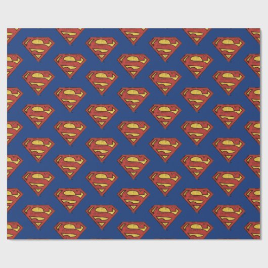 DC-strips | Superman | Grunge Black Logo Cadeaupapier (Vlak)