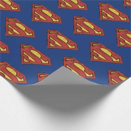 DC-strips | Superman | Grunge Black Logo Cadeaupapier (Hoek)