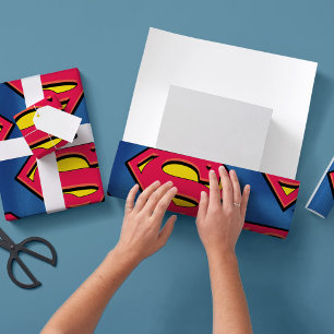DC-strips   Superman   Klassieke Logo Cadeaupapier