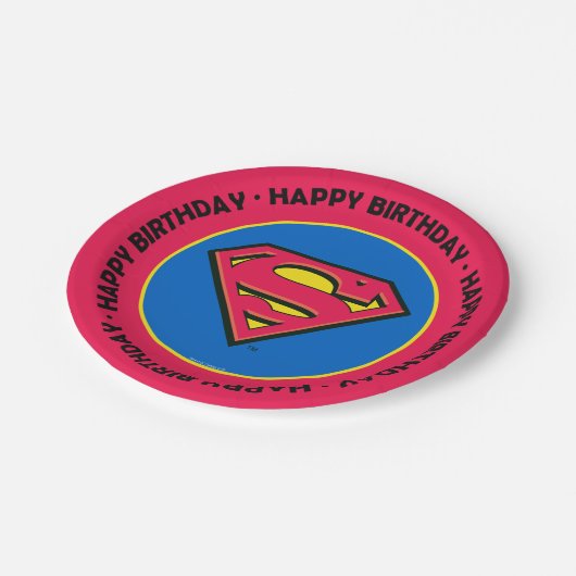 DC-strips | Superman | Klassieke Logo Papieren Bordje (Gekanteld)