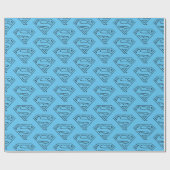 DC-strips | Superman S-Shield | Zwarte Logo Cadeaupapier (Vlak)