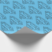 DC-strips | Superman S-Shield | Zwarte Logo Cadeaupapier (Hoek)