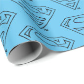 DC-strips | Superman S-Shield | Zwarte Logo Cadeaupapier (Rol Hoek)