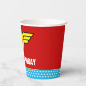 DC-strips | Woeddag Wonder Woman Papieren Bekers (Achterkant)