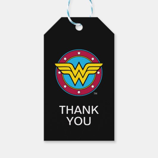 DC-strips | Wonder Woman Circle & Stars Logo Cadeaulabel (Voorkant)