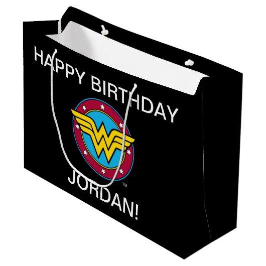 DC-strips | Wonder Woman Circle & Stars Logo Groot Cadeauzakje (Voorkant Gekanteld)