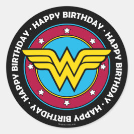 DC-strips | Wonder Woman Circle & Stars Logo Ronde Sticker