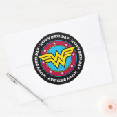 DC-strips | Wonder Woman Circle & Stars Logo Ronde Sticker (Envelop)