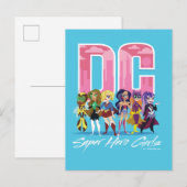 DC Super Hero Girls line-up Briefkaart (Voorkant / Achterkant)
