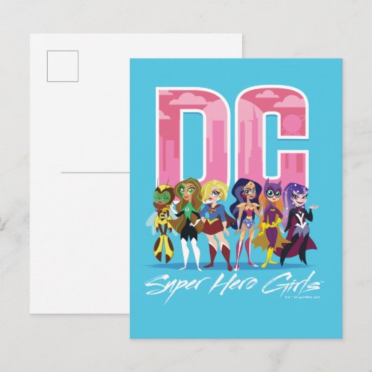 DC Super Hero Girls line-up Briefkaart (Voorkant / Achterkant)