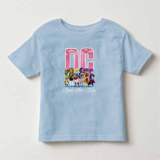 DC Super Hero Girls line-up Kinder Shirts (Voorkant)