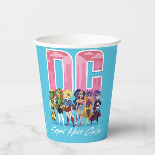 DC Super Hero Girls line-up Papieren Bekers (Voorkant)