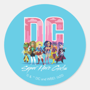 DC Super Hero Girls line-up Ronde Sticker