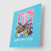 DC Super Hero Girls line-up Vierkante Klok (Hoek)