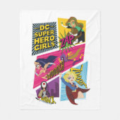 DC Super Hero Meisjes Actie Panelen Fleece Deken (Voorkant)