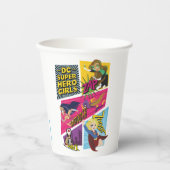 DC Super Hero Meisjes Actie Panelen Papieren Bekers (Voorkant)