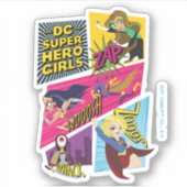 DC Super Hero Meisjes Actie Panelen Sticker (Voorkant)