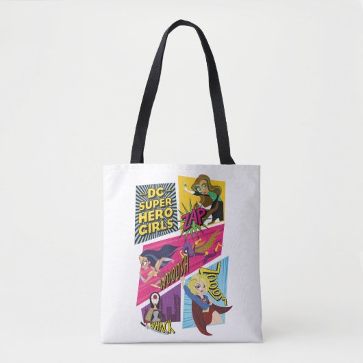 DC Super Hero Meisjes Actie Panelen Tote Bag (Voorkant)