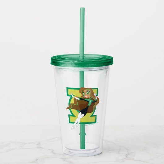 DC Super Hero Meisjes Groene Lantaarn Acryl Drinkbeker (Voorkant)