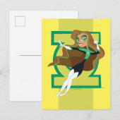 DC Super Hero Meisjes Groene Lantaarn Briefkaart (Voorkant / Achterkant)