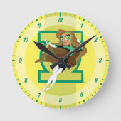 DC Super Hero Meisjes Groene Lantaarn Ronde Klok (Voorkant)