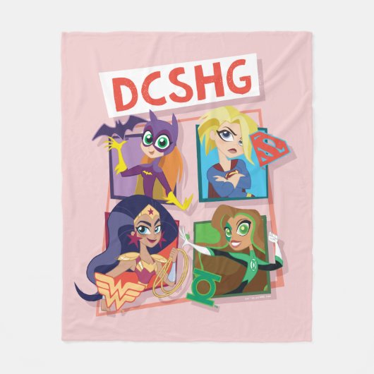 DC Super Hero Meisjes Quartet Fleece Deken (Voorkant)
