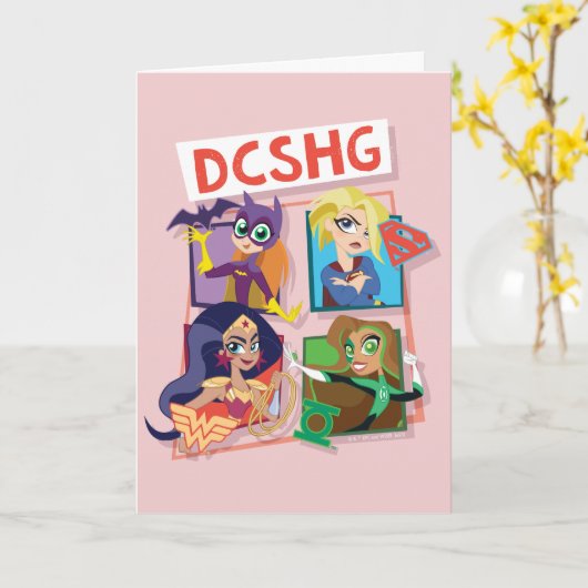 DC Super Hero Meisjes Quartet Kaart (Gele Bloem)