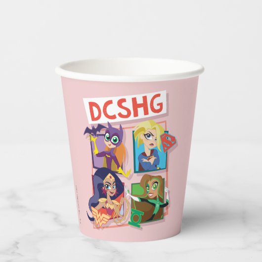 DC Super Hero Meisjes Quartet Papieren Bekers (Voorkant)