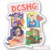 DC Super Hero Meisjes Quartet Sticker (Voorkant)