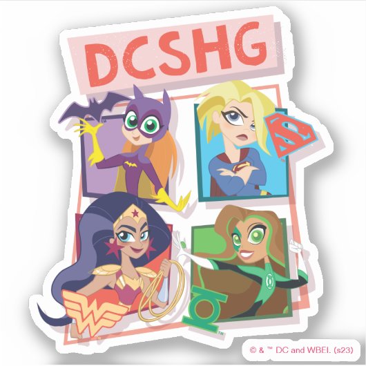 DC Super Hero Meisjes Quartet Sticker (Voorkant)