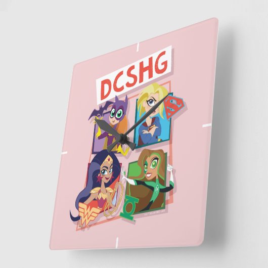 DC Super Hero Meisjes Quartet Vierkante Klok (Hoek)