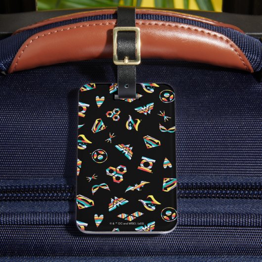 DC Super Hero Meisjes Regenboog Icoon Patroon Bagagelabel (Voorkant Insitu 2)