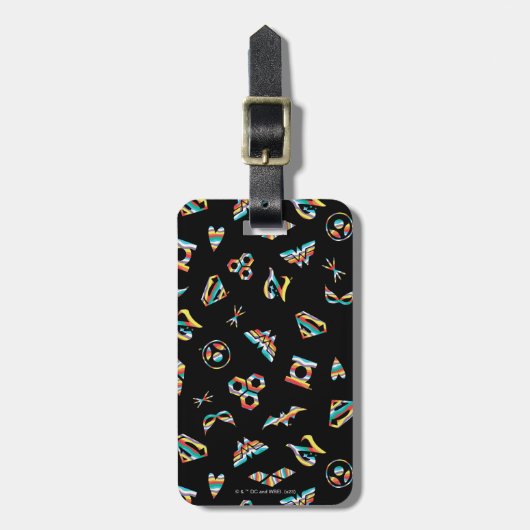 DC Super Hero Meisjes Regenboog Icoon Patroon Bagagelabel (Voorkant verticaal)