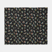 DC Super Hero Meisjes Regenboog Icoon Patroon Fleece Deken (Voorkant (Horizontaal))