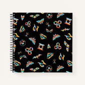 DC Super Hero Meisjes Regenboog Icoon Patroon Notitieboek (Voorkant)