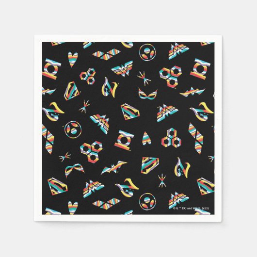 DC Super Hero Meisjes Regenboog Icoon Patroon Servet (Voorkant)