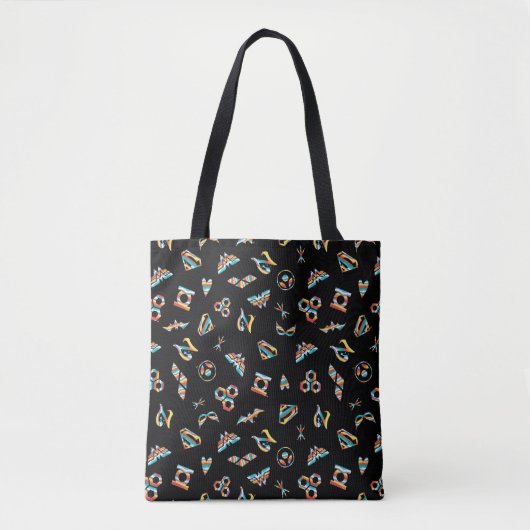 DC Super Hero Meisjes Regenboog Icoon Patroon Tote Bag (Voorkant)
