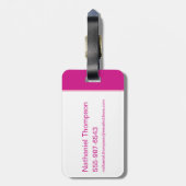 DC Super Hero Meisjes Roze Icoon Patroon Bagagelabel (Achterkant verticaal)