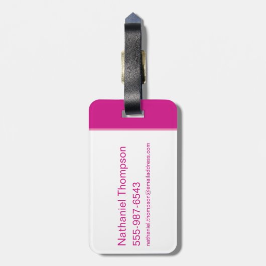 DC Super Hero Meisjes Roze Icoon Patroon Bagagelabel (Achterkant verticaal)