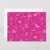 DC Super Hero Meisjes Roze Icoon Patroon Briefkaart (Voorkant / Achterkant)