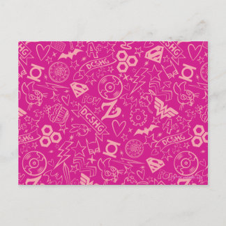 DC Super Hero Meisjes Roze Icoon Patroon Briefkaart