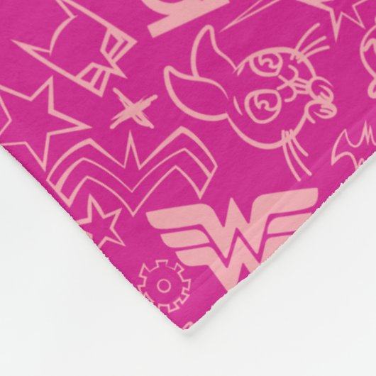 DC Super Hero Meisjes Roze Icoon Patroon Fleece Deken (Hoek)