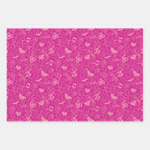 DC Super Hero Meisjes Roze Icoon Patroon Inpakpapier Vel (Voorkant 3)